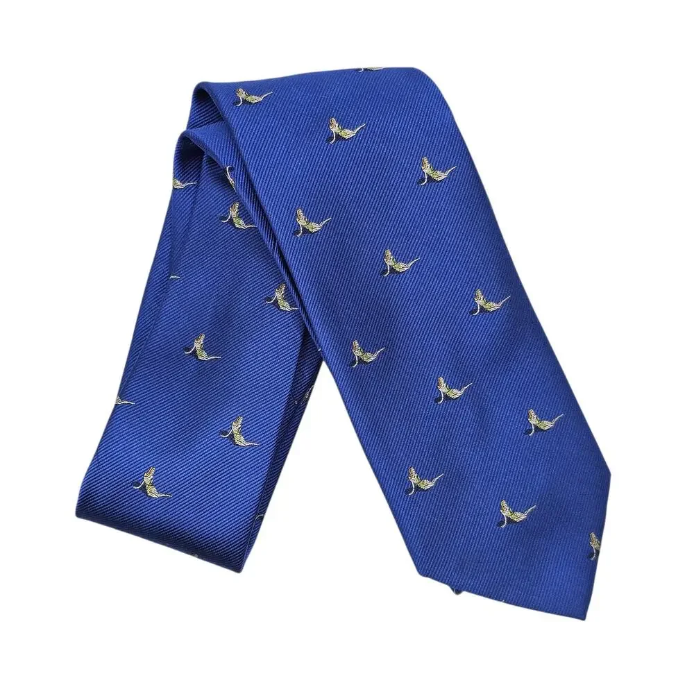 J. Crew Factory NWT Blue Silk Mermaid Preppy CoastalTie